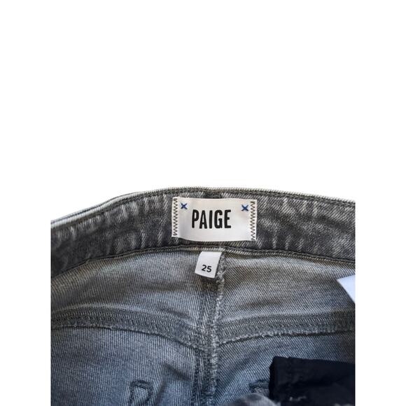 PAIGE Claudine High Rise Crop Flare Jeans Gray Wash Size 25 - Picture 6 of 7
